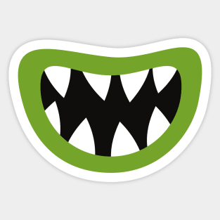 Big Creepy Monster Mouth Cartoon Mask Sticker